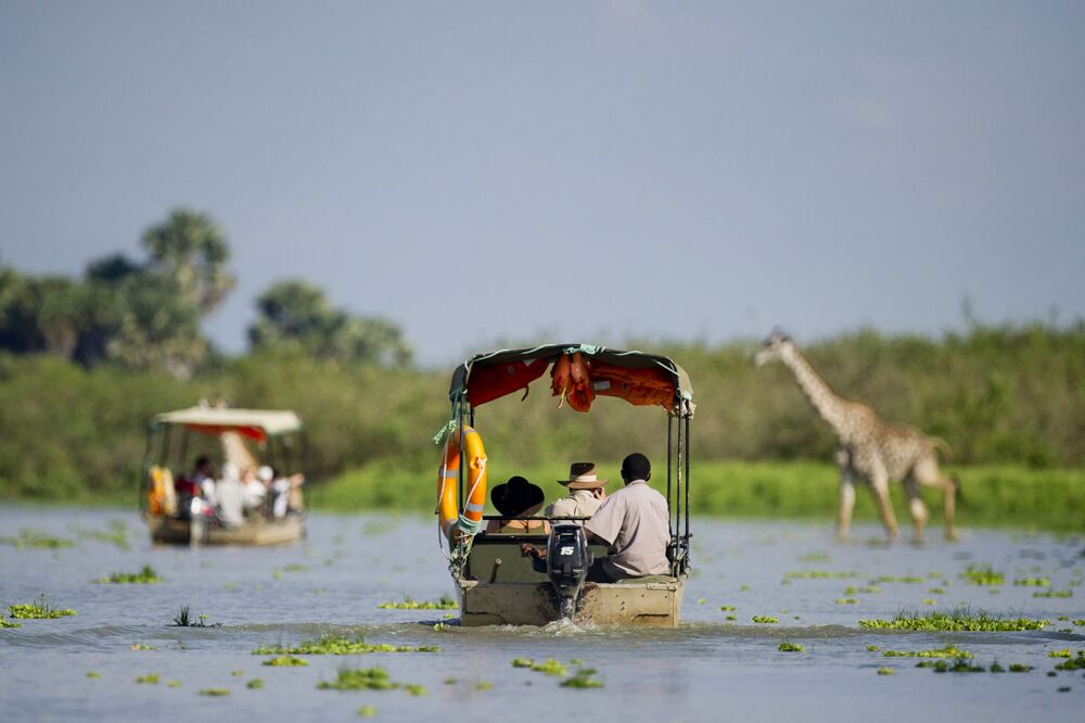 selous game reserve bootsafari Rufijrivier
