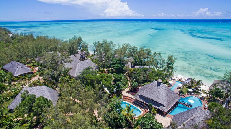 Zicht op het resort Tulia in Zanziabar
